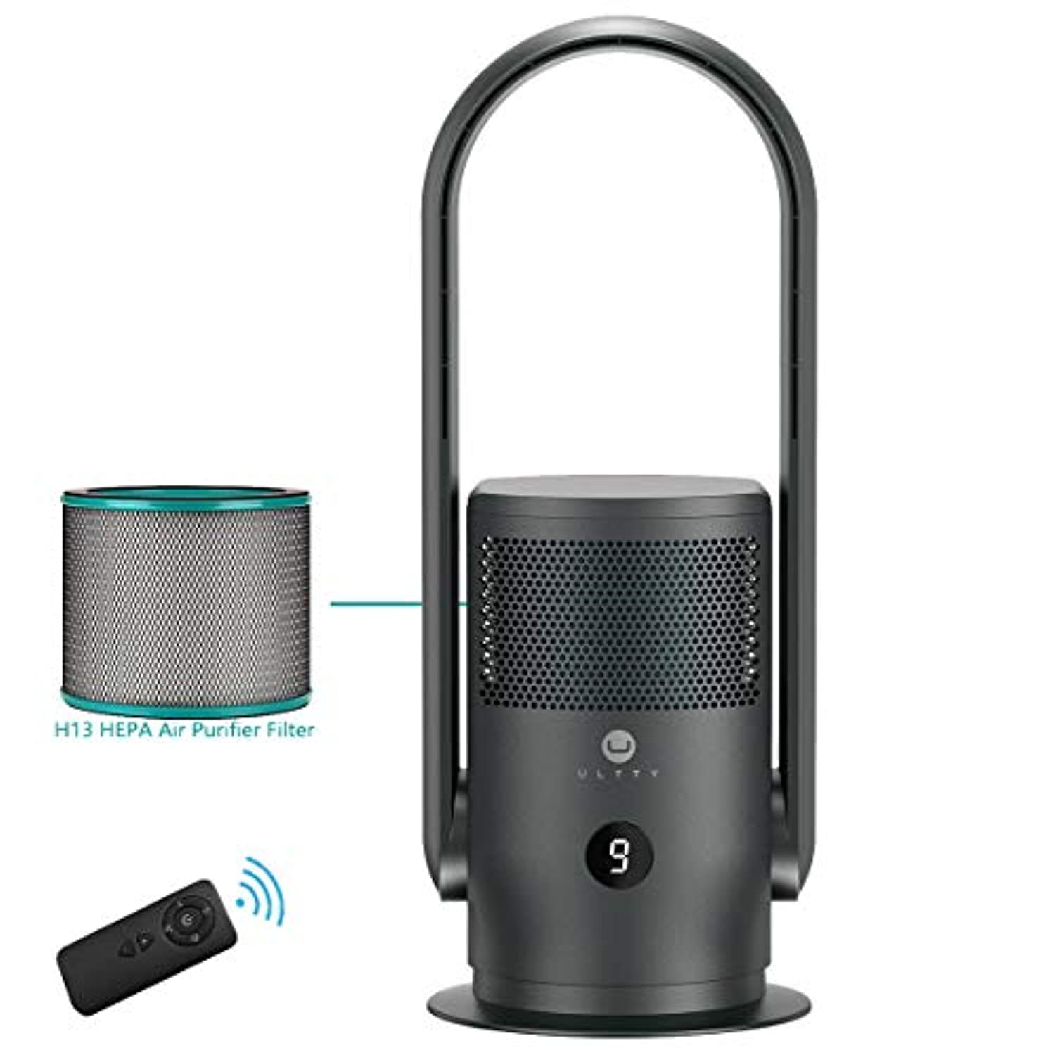 ULTTY Bladeless Fan Air Purifier with True HEPA Filter Healthy