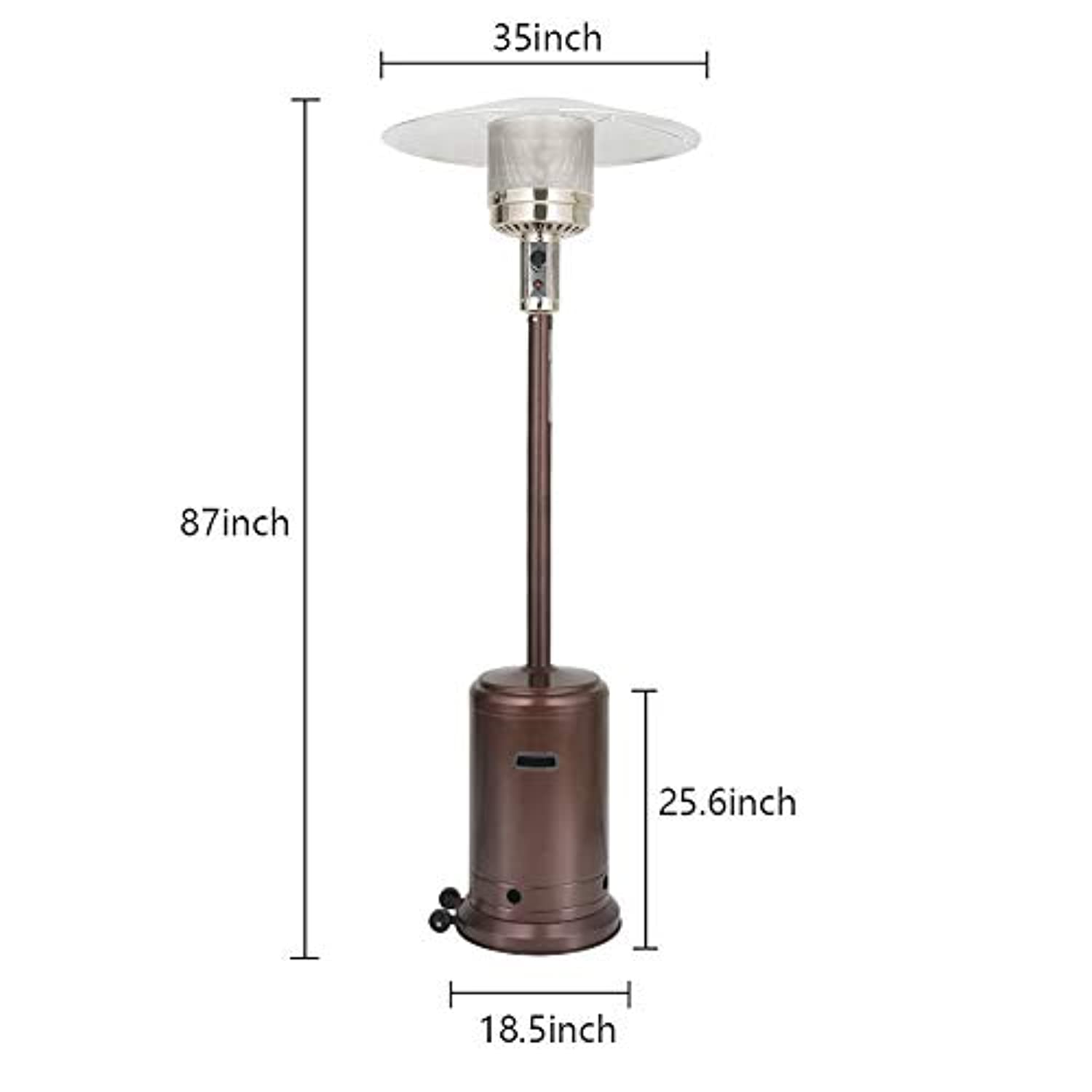 UPHA 46000 BTU Commercial Bronze Outdoor Patio Heater with Sandbox and