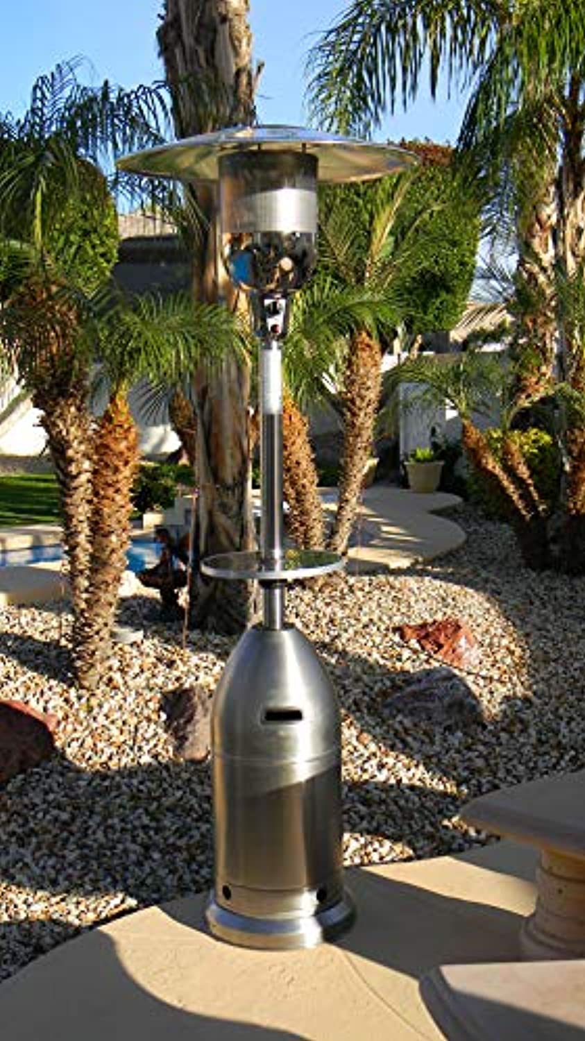 Hiland HLDS01TSST 48,000 BTU Tappered Propane Patio Heater with Wheels