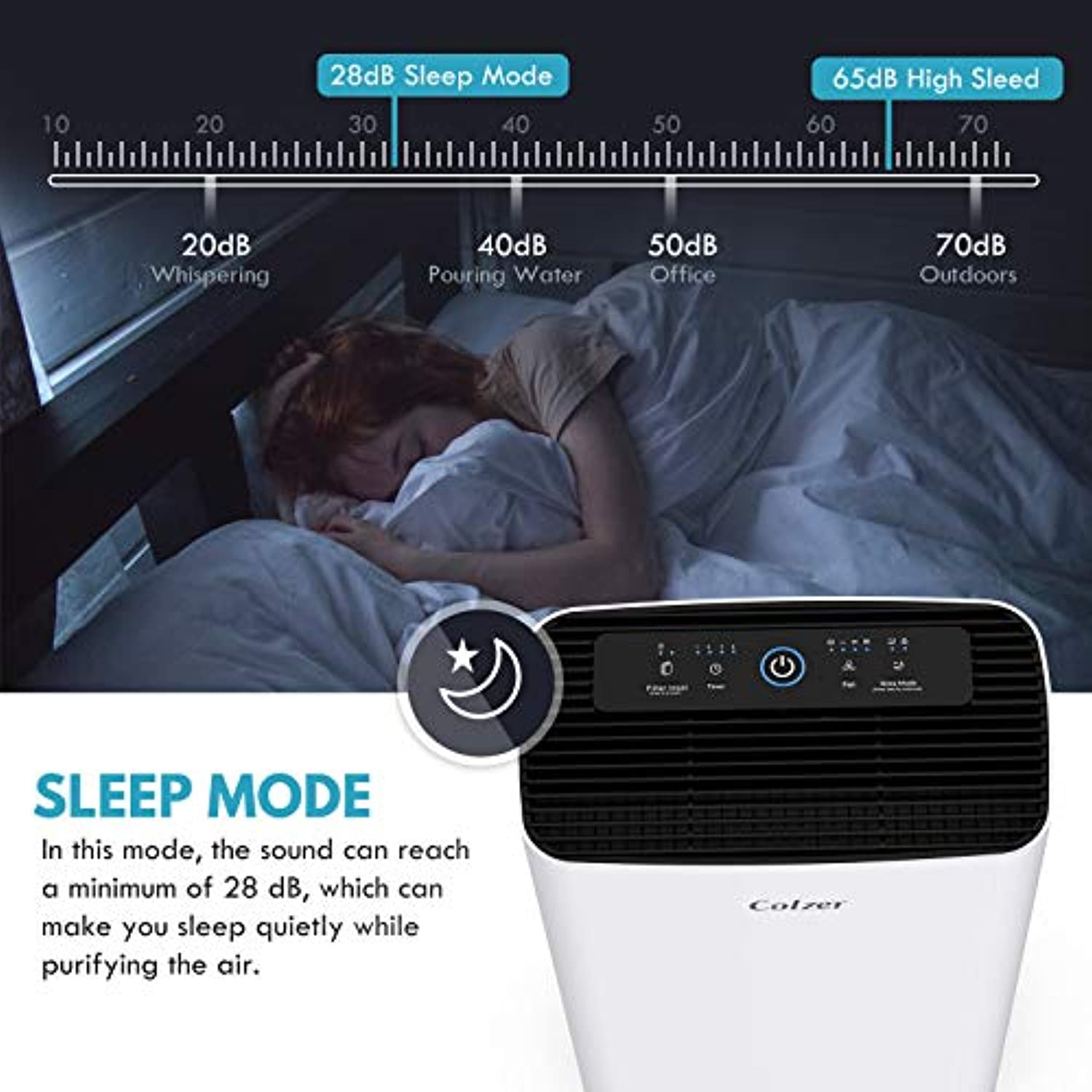 colzer air purifier with true hepa air filter