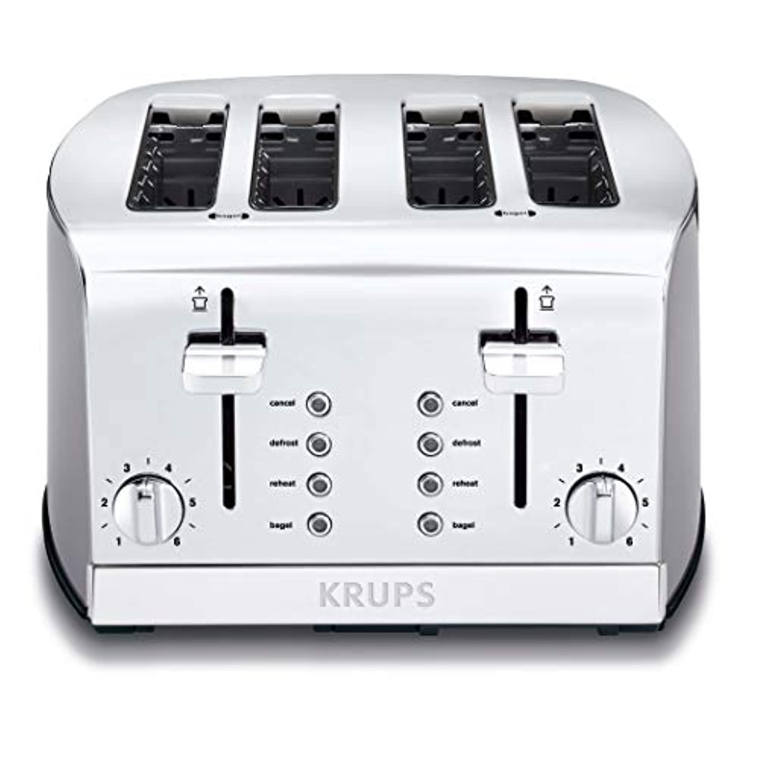 KRUPS KH734D Breakfast Set 4Slot Toaster with Brushed and Chrome