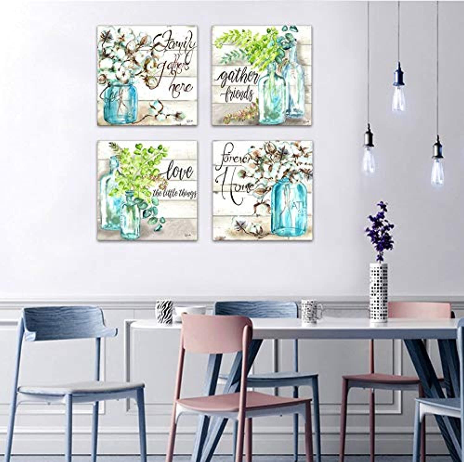JLXart Wall Art for Kitchen Canvas Print Beautiful WatercolorStyle