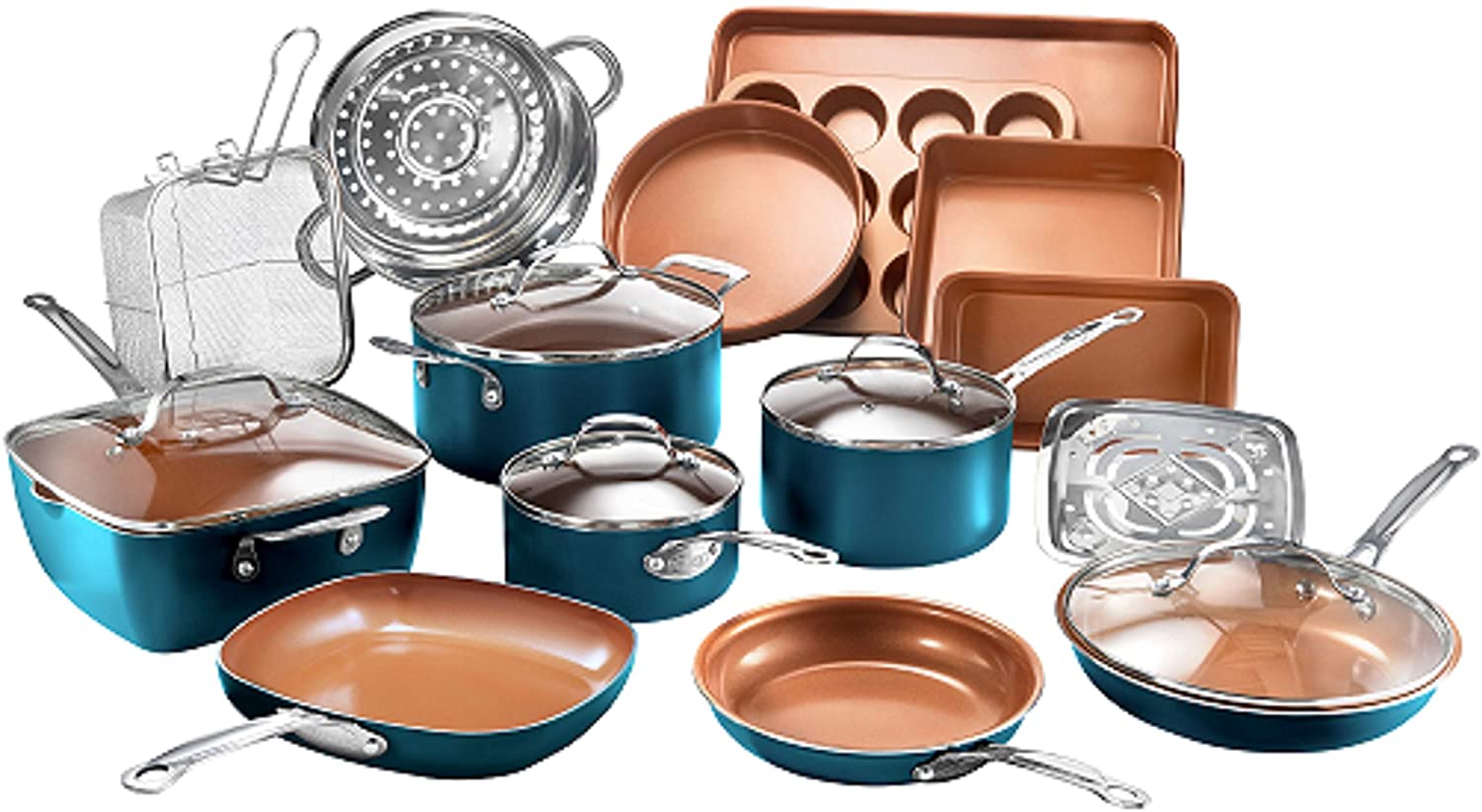 Gotham Steel Cookware + Bakeware Set with Nonstick Durable Ceramic